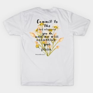 Proverbs 16:3 Famous Bible Verse. T-Shirt